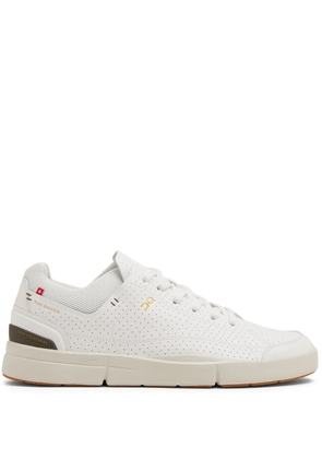 On Running logo-print perforated low-top sneakers - White