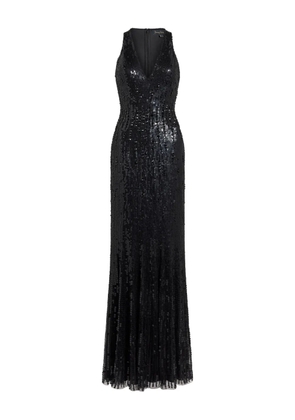 Jenny Packham sequin V-neck dress - Black
