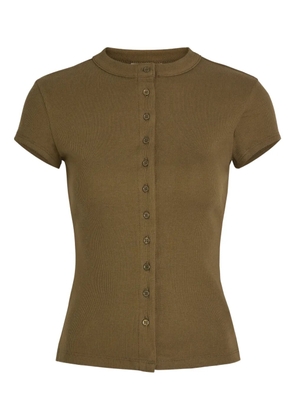 Reformation Raelynn buttoned ribbed top - Green