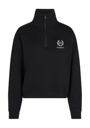 Karl Lagerfeld zip-up high-neck sweatshirt - Black