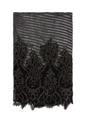 Valentino Garavani lace fringed scarf - Black
