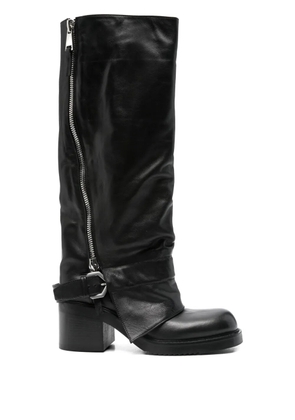 Elena Iachi 70mm leather knee-high boots - Black