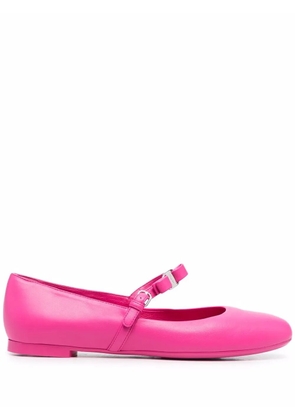 Ferragamo bow-detail leather ballerina shoes - Pink
