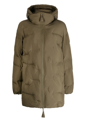 GANNI hooded puffer coat - Green