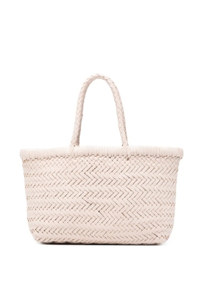 DRAGON DIFFUSION mini Flat Gora woven tote bag - Neutrals