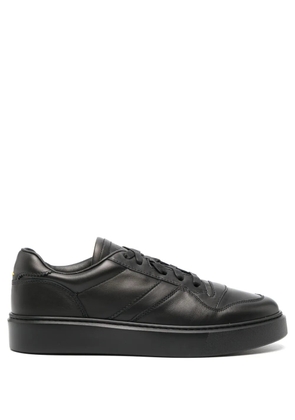Doucal's logo-debossed leather sneakers - Black