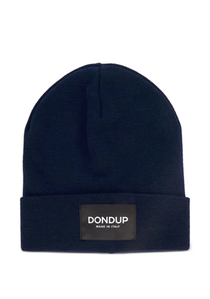 DONDUP logo-patch beanie hat - Blue