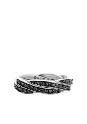 David Yurman sterling silver DY Helios diamond band ring (6mm)