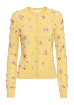 Oscar de la Renta crystal-embellished cardigan - Yellow