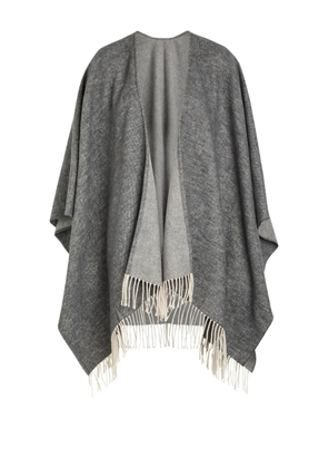 Eileen Fisher fringed poncho - Grey