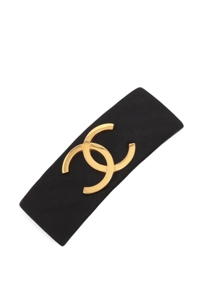 CHANEL Pre-Owned 1980-1990s CC satin hair clip - Black