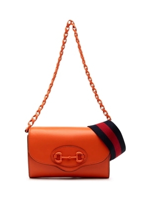 Gucci Pre-Owned 2016-2025 Mini Leather Horsebit 1955 Web crossbody bag - Orange