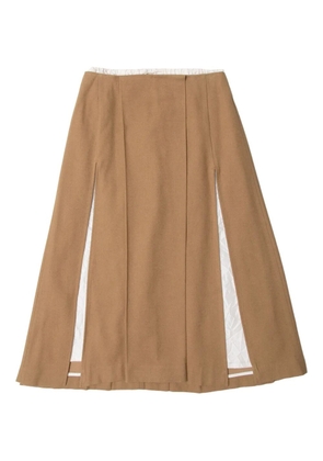 Muller Of Yoshiokubo pleated midi skirt - Brown