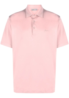 Herno logo-embroidered cotton polo shirt - Pink