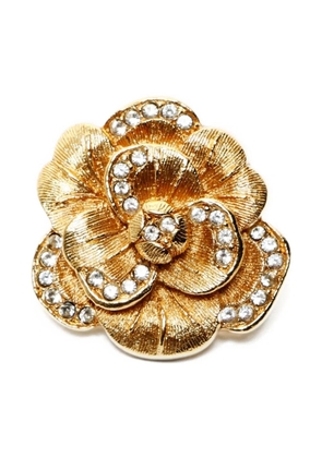 Christian Dior Pre-Owned 1970-1990s flower-embellished brooch - Gold