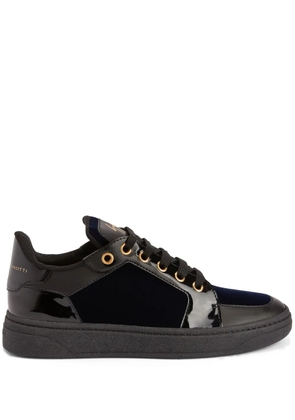 Giuseppe Zanotti GZ94 velvet lace-up low-top sneakers - Black