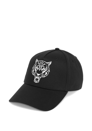 Plein Sport tiger-embroidered baseball cap - Black
