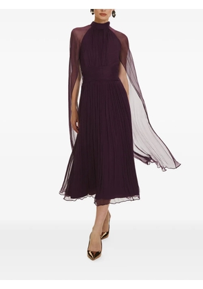 FRAMBOISE pleated high-neck midi dress - Purple