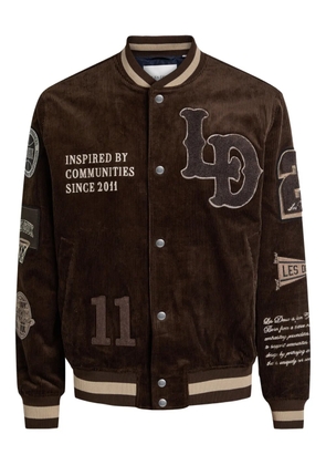 Les Deux appliqués corduroy bomber jacket - Brown