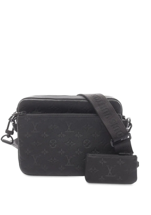 Louis Vuitton Pre-Owned 2021-2025 Monogram Shadow Trio Messenger crossbody bag - Black