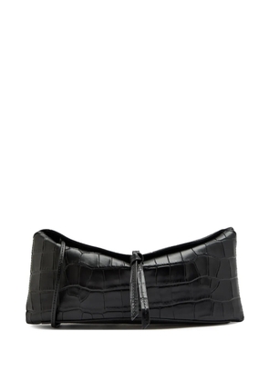 STAUD Eve crocodile-effect leather clutch - Black
