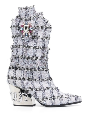 Philipp Plein Cowboy Gothic Plein 85mm boots - Blue