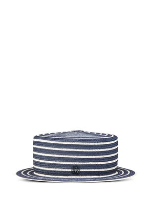 Maison Michel Augusta striped-design hat - Blue