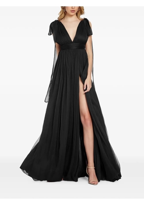 FRAMBOISE Savana tie detail V-neck maxi dress - Black