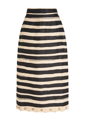 ZIMMERMANN Rebellion striped midi skirt - Black
