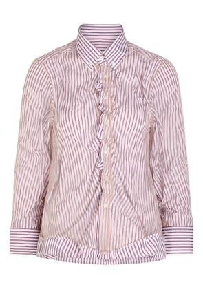 Maison Margiela striped ruffled shirt - White