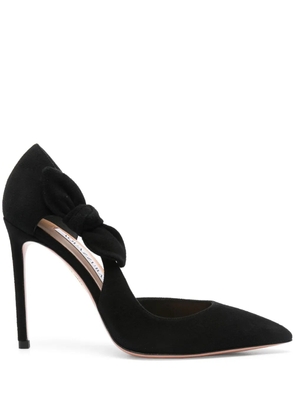 Aquazzura 105mm Very Bow Tie suede pumps - Black