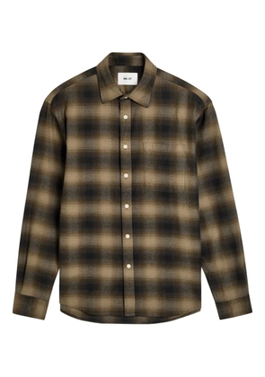 NN07 check-pattern chest-pocket shirt - Brown