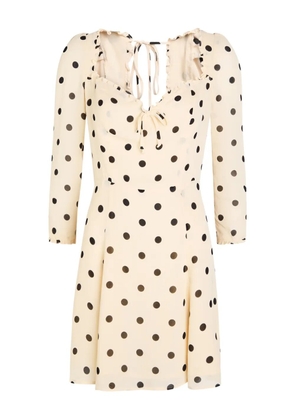 Reformation ruffled-trim polka-dot dress - Neutrals