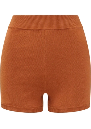 MIXIK fine-ribbed shorts - Brown