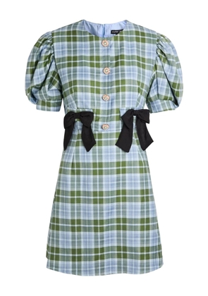 Sister Jane bow-detail plaid-print dress - Green