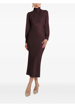 FRAMBOISE Jacob long-sleeve mock-neck midi dress - Brown
