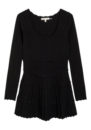 LoveShackFancy scalloped tiered dress - Black