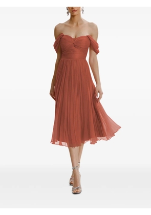 FRAMBOISE Kaly off-the-shoulder midi dress - Red