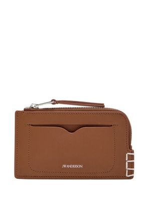 JW Anderson zip leather card wallet - Brown