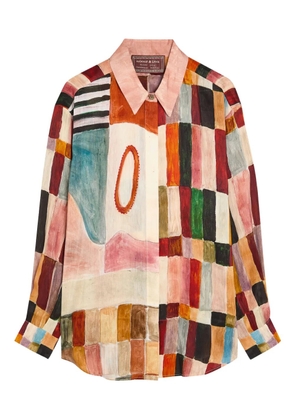 ALEMAIS patchwork buttoned shirt - Neutrals