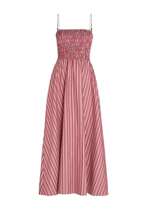 Faithfull the Brand striped-pattern shirred-bodice dress