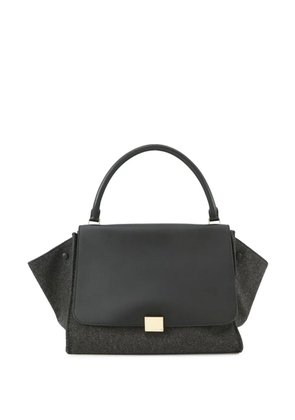 Celine Pre-Owned 2010-2025 Large Felt and Calfskin Trapeze satchel - Black