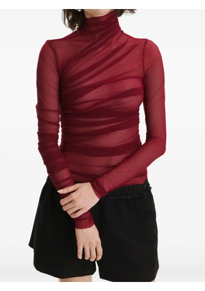 2310 STUDIO draped roll-neck blouse - Red