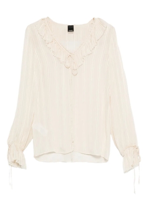 PINKO ruffled-neck blouse - Neutrals