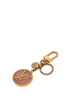 Louis Vuitton Pre-Owned 2016 Gold Plated and Resin LV Circle Holder and Bag Charm key chain