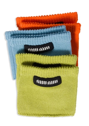 Miu Miu logo-print socks (pack of three) - Orange