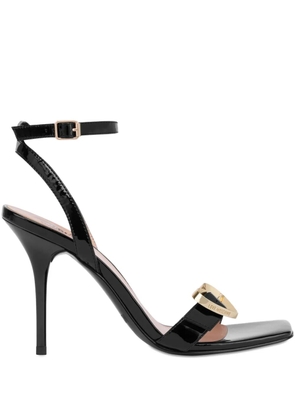 Love Moschino heart buckle sandals - Black