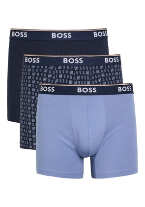 BOSS logo-detail patterned boxers set (set of three) - Blue