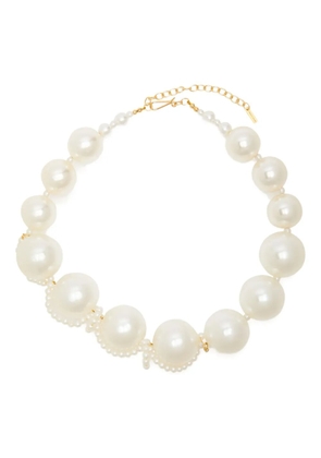 Completedworks The Arcs of the Moon faux-pearl beaded necklace - Gold