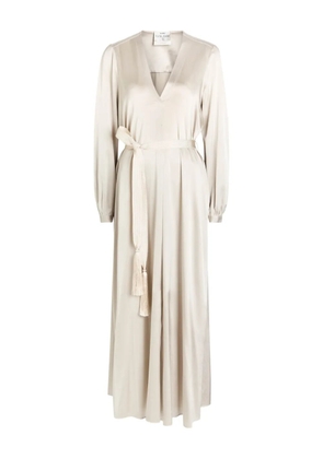 Forte Forte belted satin midi dress - Neutrals